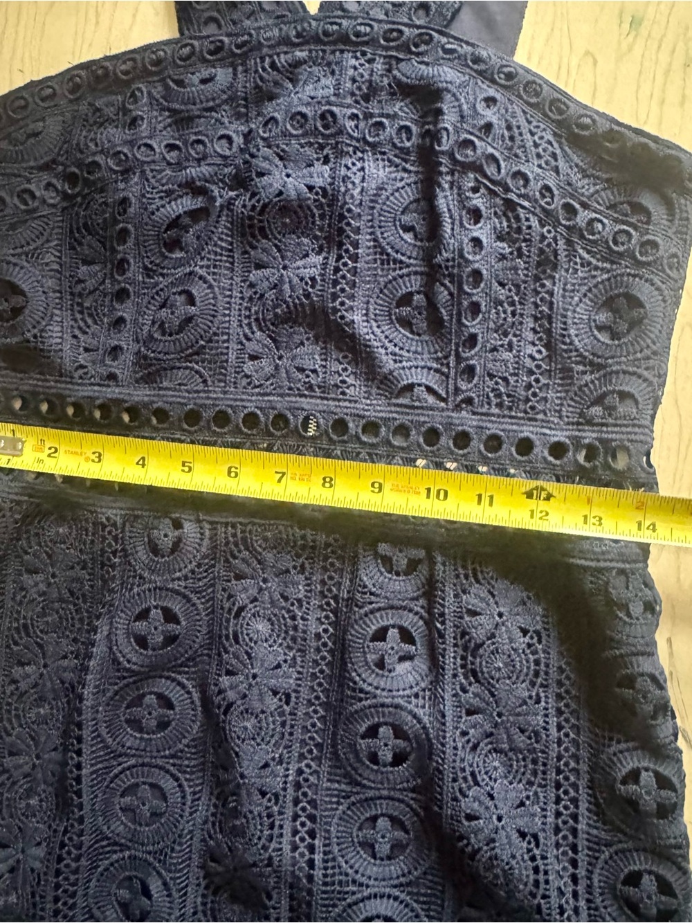 Lulus Cocktail Ready Navy Blue Crochet Lace Midi Dress size medium - Picture 13 of 14